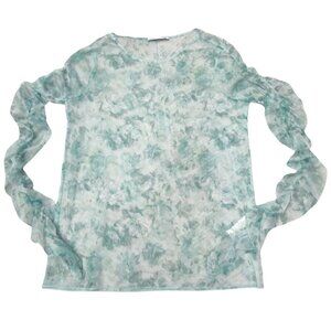 Zara Ruched Sleeve Floral Top